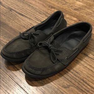 Black sperry boat shoes